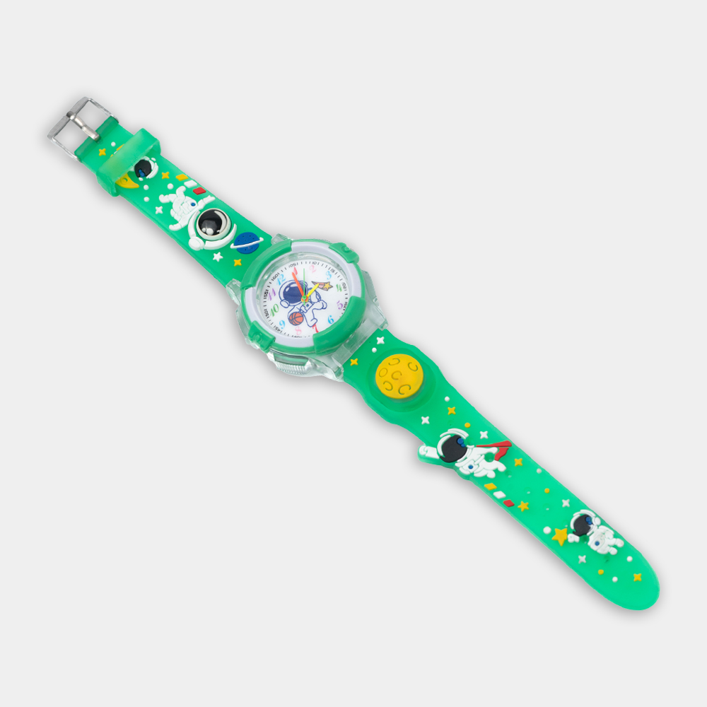 Key Features: Fun space-themed design with astronaut, planets, and stars Easy-to-read colorful numbers for learning time Durable, lightweight, and comfortable silicone strap Adjustable size to fit most kids’ wrists Perfect gift for birthdays, holidays, or special occasions