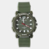 Key Features: Water-Resistant up to 10 Bar: Ideal for swimming, water sports, and outdoor adventures. Durable Silicone Strap: Comfortable and designed for long-lasting wear. Military-Inspired Green Design: Bold and rugged style with easy-to-read white markers and red second hand. Perfect for Sports & Outdoor Enthusiasts: Built for an active, on-the-go lifestyle. Reliable Timekeeping: Precision movement ensures accuracy for all your activities.