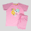 Girls Pink Blossom Heart Graphic T-Shirt and Matching Shorts Set