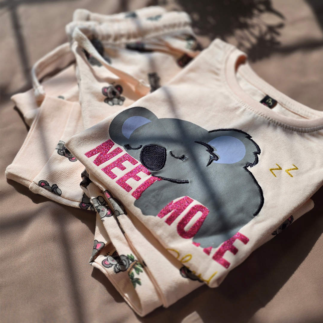 Baby Girl Koala Print 2-Piece Outfit Set - Image 2